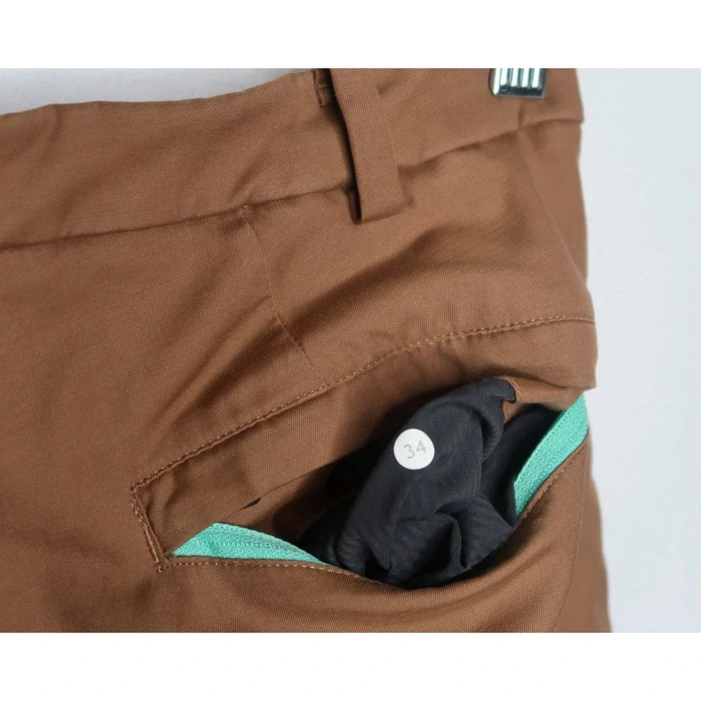 Lululemon Mens Brown Performance Golf Chino Shorts Size 34 Stretch Casual EUC